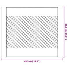 Vidaxl Dvere skrinky mriežkový dizajn 2 ks 49,5x39,5 cm masív borovica