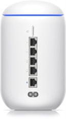 Ubiquiti UniFi Dream Router Wi-Fi6, 802.11ax, 4x LAN, 1x WAN, WPA3, 4x4 MU-MIMO, OFDMA, 2x PoE výstup, biely