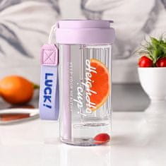 LIVEFY pohár so slamkou Simple 600ml, fialový