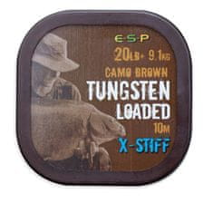 E.S.P ESP šnúrka Tungsten Loaded 10m 20lb 9,1kg Camo Brown X-Stiff