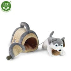 Rappa Plyšový pes Husky s prepravkou 13 cm ECO-FRIENDLY