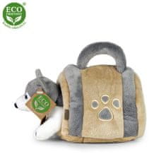 Rappa Plyšový pes Husky s prepravkou 13 cm ECO-FRIENDLY