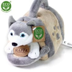 Rappa Plyšový pes Husky s prepravkou 13 cm ECO-FRIENDLY