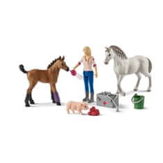 Schleich Farm World 42486 Návšteva lekára u kobyly a žriebäťa