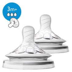 Philips Avent Cumlík Natural 3 stredný prietok 3m+, 2 ks