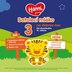 Hami 3 Mlieko Na dobrú noc batoľacie 600 g