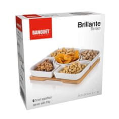 BANQUET Sada misiek BRILLANTE Bamboo 24,5 x 24,5 x 4,5 cm, 5 + 1 ks