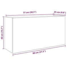 Petromila vidaXL Kúpeľňová nástenná skrinka čierna 80x25x40 cm kompozitné drevo