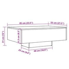 Vidaxl Konferenčný stolík dub artisan 85x55x31 cm kompozitné drevo