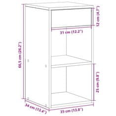 Petromila vidaXL Nočné skrinky so zásuvkou 2 ks dub sonoma 35x34x66,5 cm