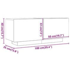 Vidaxl TV skrinka čierna 100x35x40 cm spracované drevo