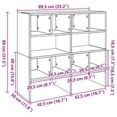 Vidaxl Stojany na topánky 2 ks stohovateľné staré drevo 89,5x30x40 cm