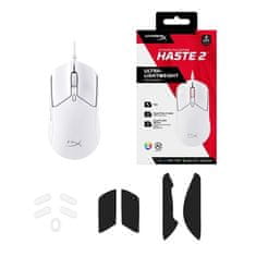 HyperX Počítačová myš Pulsefire Haste 2 optická/ 6 tlačítek/ 26000DPI - bílá