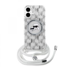 Karl Lagerfeld Zadný kryt IML Monogram Crossbody K&CH Heads MagSafe pre iPhone 16 Transparent