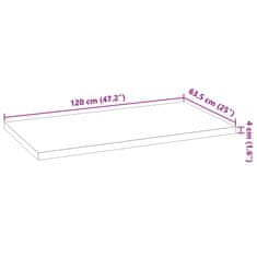 Petromila vidaXL Kuchynská pracovná doska 120x63,5x4 cm dubový masív obdĺžnikový