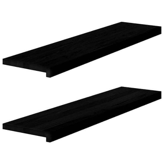 shumee vidaXL Okenný parapet 2 ks tmavohnedá 100x25x2 cm dubový masív