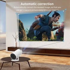 Netscroll Smart mini projektor, 1280x720 HD, prenosné domáce kino projektor, 4K s 5G WiFi, bluetooth 5.0 a 360° zvukom, 180° otočenie, ideálny na filmy, hry, dom a cestovanie, skvelý darček, MagProject