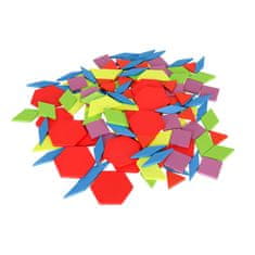 Ikonka Drevené puzzle montessori farebné mozaikové tvary 155 dielikov