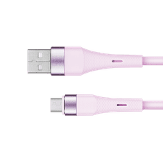 shumee USB - microUSB kábel 1 m silikónový ružový Kruger & Matz Basic