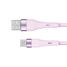 shumee USB - USB Type C kábel 1 m silikónový ružový Kruger & Matz Basic