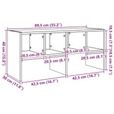 Vidaxl Regál na topánky stohovateľné betónovo sivé 89,5x30x40 cm