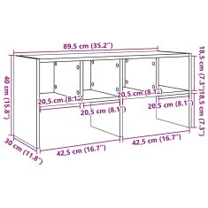 Vidaxl Regál na topánky stohovateľné tmavý dub 89,5x30x40 cm