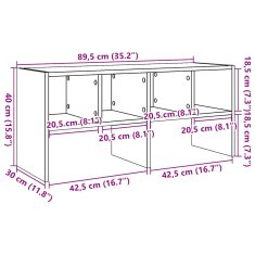 Vidaxl Regál na topánky stohovateľné hnedý dub 89,5x30x40 cm