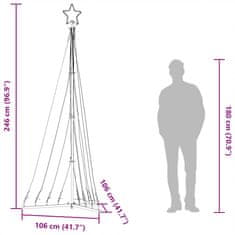 Vidaxl Svetlo na vianočný stromček 447 LED studené biele 249 cm