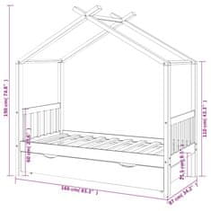 Vidaxl Detský posteľný rám so zásuvkou 80x160 cm masívna borovica