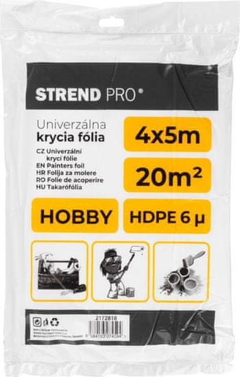 Strend Pro Fólia krycia Strend Pro Hobby, maliarska, 4x5 m, 6µ, zakrývacia (217885)