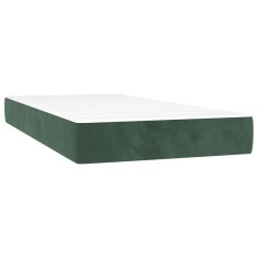 Petromila vidaXL Boxspring posteľ s matracom a LED, tmavozelená 120x190cm, zamat