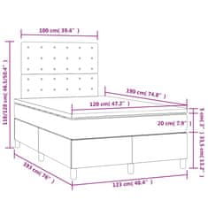 Petromila vidaXL Boxspring posteľ s matracom a LED, tmavozelená 120x190cm, zamat