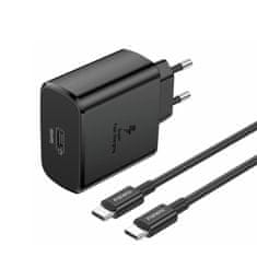 Foneng Rýchlonabíjačka EU62 GaN s káblom USB-C 45W čierna