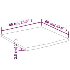 Vidaxl Kúpeľňová doska 60x60x2,5 cm štvorec akáciový masív