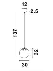 Nova Luce NOVA LUCE závesné svietidlo MIRALE zlatý kov číre sklo a čierny PVC kábel E27 1x12W 230V IP20 bez žiarovky 9416930