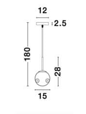 Nova Luce NOVA LUCE závesné svietidlo SPADA zlatý kov a chrómové sklo čierny PVC kábel E27 1x12W 230V IP20 bez žiarovky 9426751