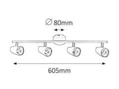 Rabalux KAREN LED stropné bodové svietidlo 4x4W | 1120lm | 3000K | IP20 - biela