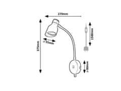 Rabalux LILOU nástenné svietidlo 73051