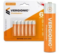 Vergionic Alkalické batérie 6ks. AAA R03 univerzálne