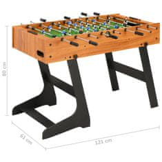 Vidaxl Skladací stolný futbal bledohnedý 121x61x80 cm