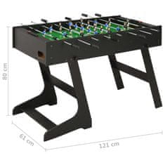 Vidaxl Skladací stolný futbal čierny 121x61x80 cm