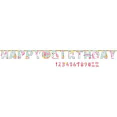 Amscan Girlanda happy birthday Unicorn 320x25, 4cm -