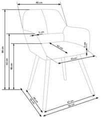 Halmar Moderní jídelní židle K283 šedá (1p=2szt)