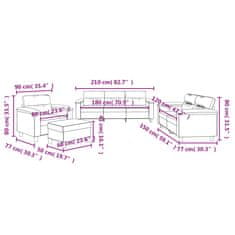 Petromila vidaXL 4-dielna sedacia súprava s vankúšmi krémová mikrovlákno