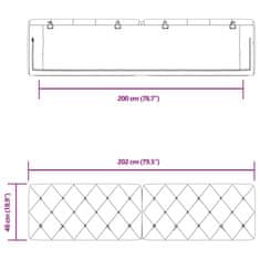 Vidaxl Panel na čelo postele tmavosivý 200 cm zamat