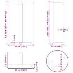 Vidaxl Nohy barového stola v tvare T 2 ks čierny 60x35x(100-101) cm