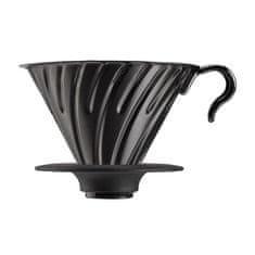 shumee Hario metal Drip V60-02 čierny so silikónovou základňou