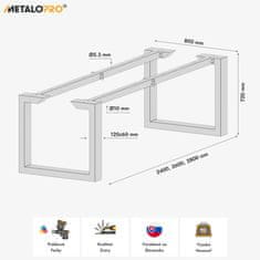 MetaloPro MetaloPro Eta Epox Extreme - Stolová Noha, Kovová, Stabilná - 240x80x72cm