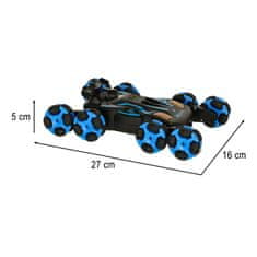 KIK  KX3739 RC Auto ovládané prstom 8 kolies s hudbou modrej