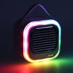 KIK  KX3378 Karaoke Bluetooth reproduktor 10 W, 2x bezdrôtový mikrofón, modrá